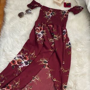 Off the Shoulder Red Sundress